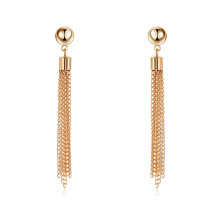 Women Elegant Anti Allergic Metal Chain Tassel Pendant Earrings